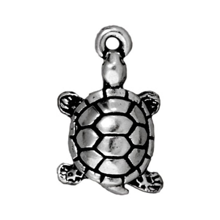 TierraCast pandantiv Turtle culoare argintiu învechit
