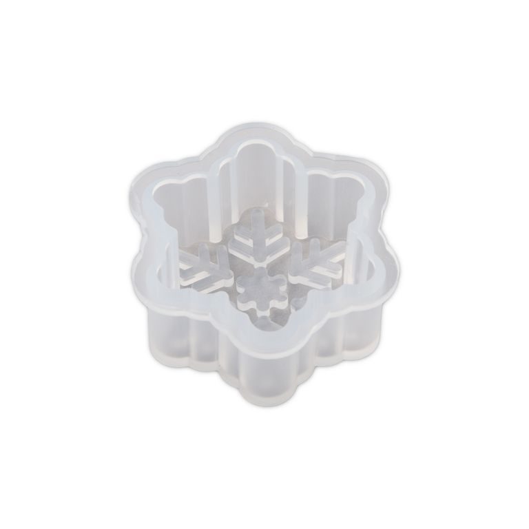 Acrylic candle mould in the shape of a snowflake 70x70x30mm