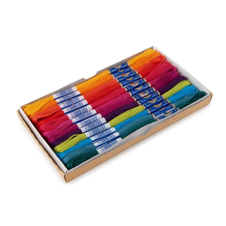 Set of embroidery threads Mouline 12pcs bright