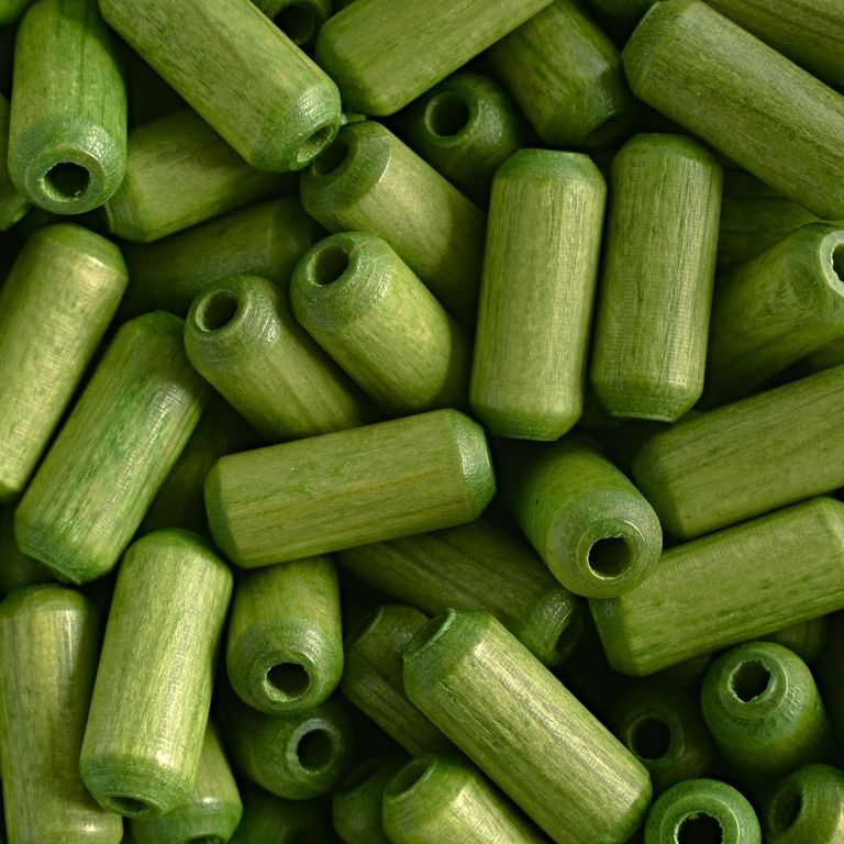 Manumi czech wooden beads stick 15 x 6 mm dark green