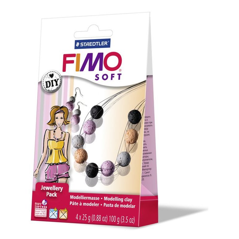 FIMO Soft DIY šperková sada na náhrdelník a náušnice v korálových barvách