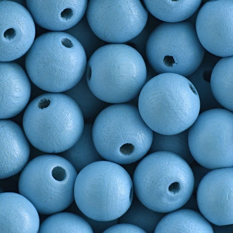 Mărgele rotunde din lemn 10mm albastru deschis