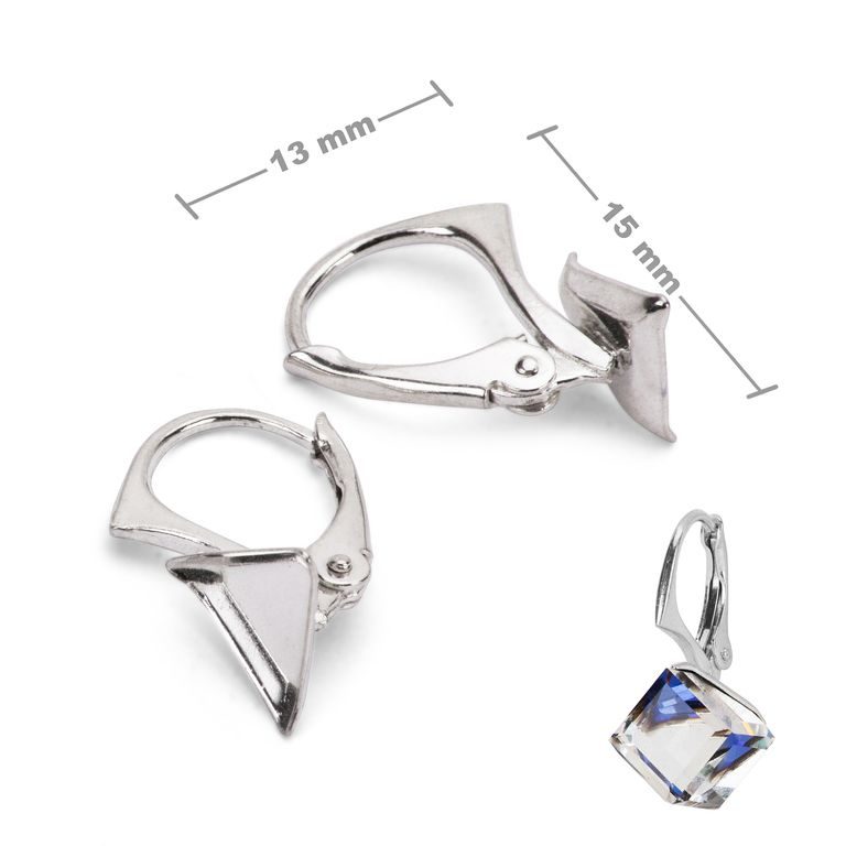 Sterling silver 925 leverback earring hook for SWAROVSKI 4841 8mm No.61