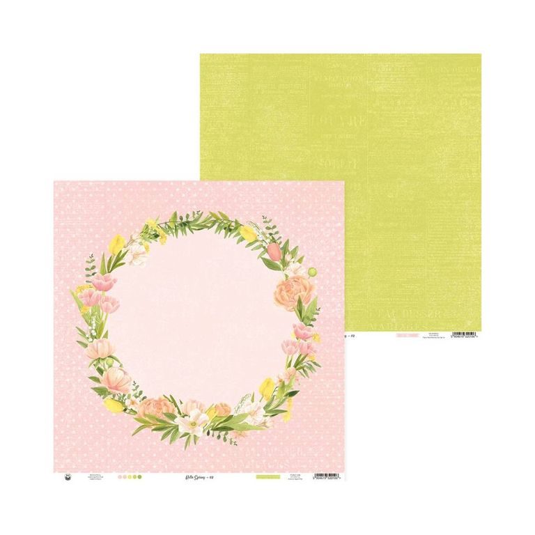 Set de coli față-verso pentru scrapbook 30x30cm 12 coli P13 Hello spring