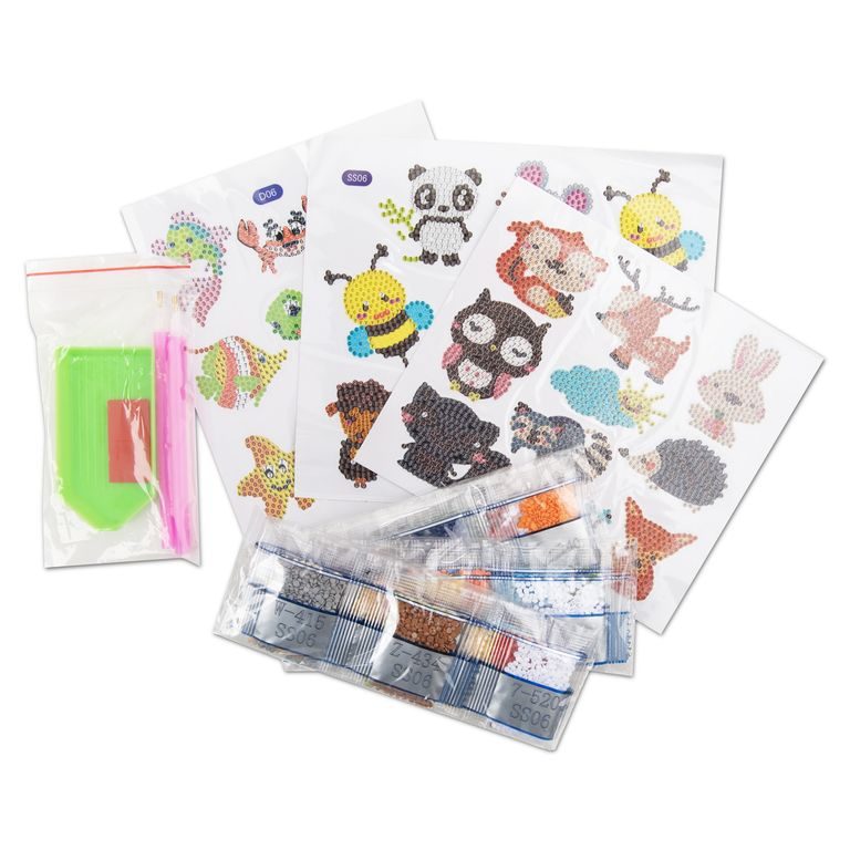 Diamond painting set of stickers with animals 29pcs