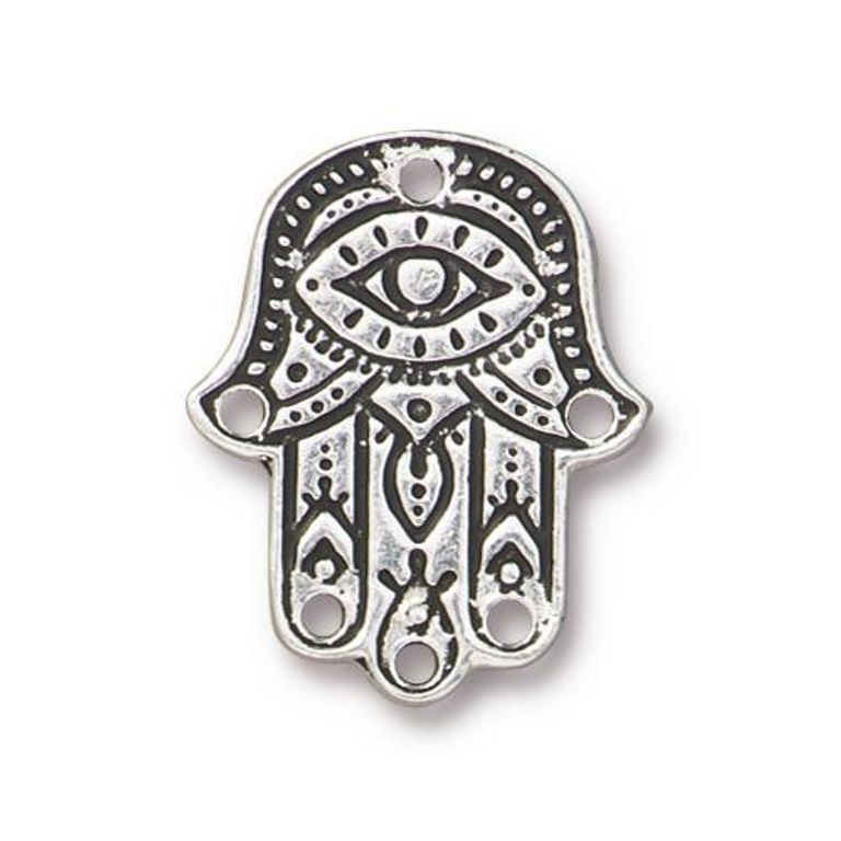 TierraCast connector Hamsa Hand antique silver