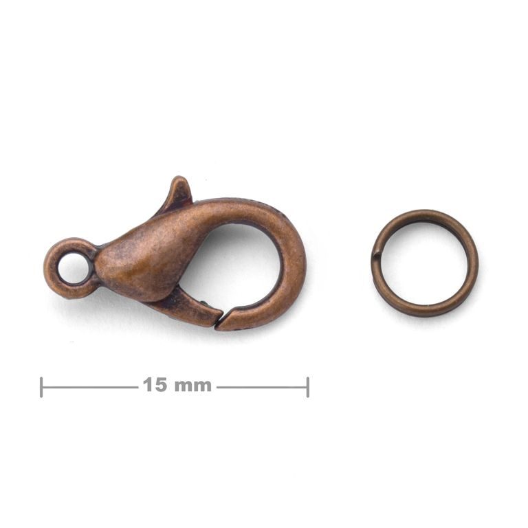 Jewellery lobster clasp 15mm antique copper