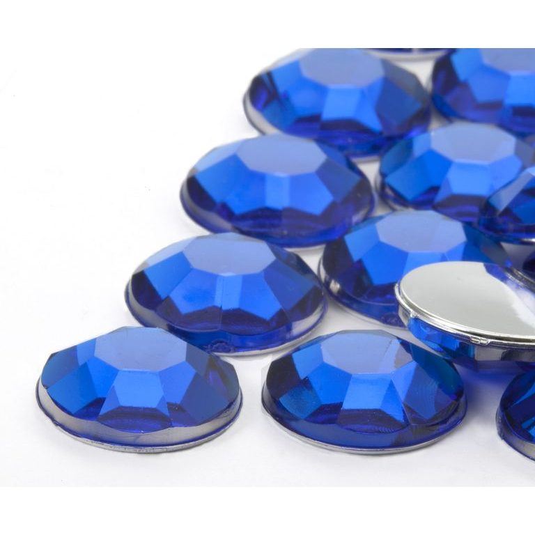 Nalepovací akrylové kameny kulaté 14mm modré