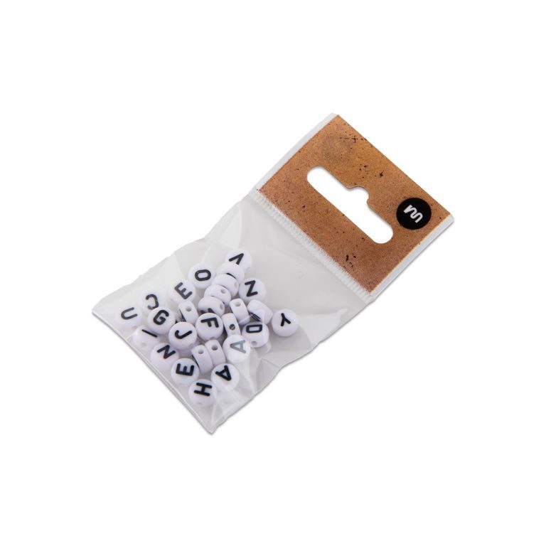 Manumi abeceda z plastových korálikov s písmenkami 7 x 4 mm so zdvojením A, E, I, O