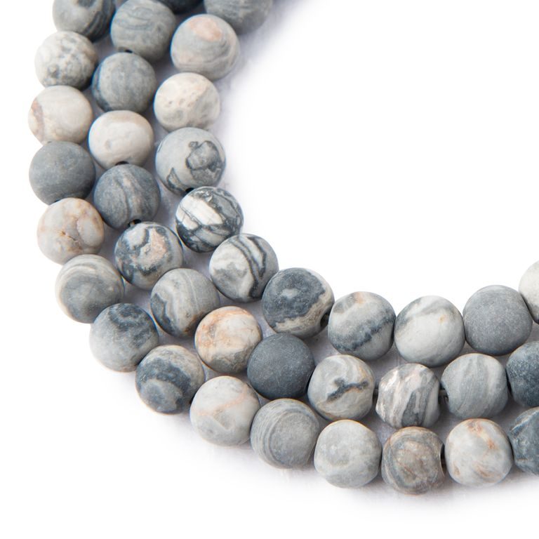 Gray Picasso beads matte 8mm