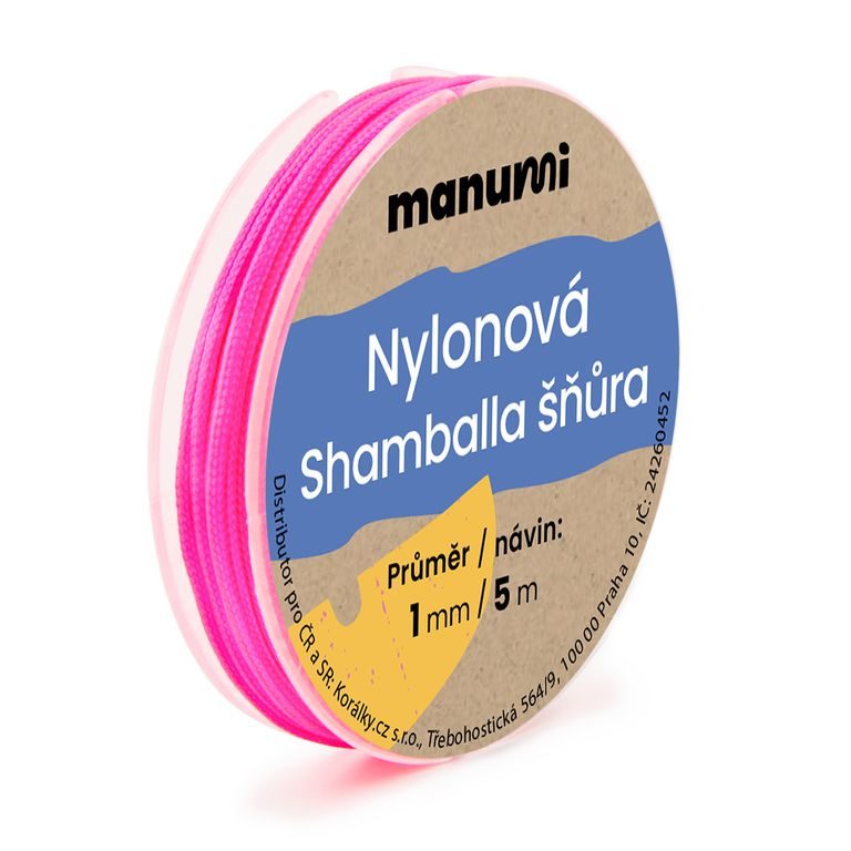 Șnur din nailon pentru brățări Shamballa 1mm/5m roz neon nr.19