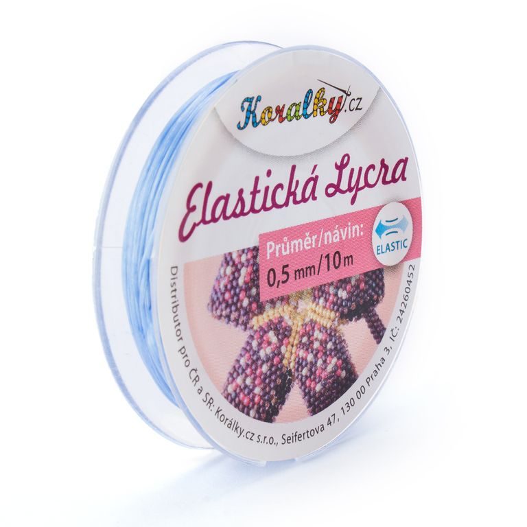 Elastická lycra 0,5mm/10m světle modrá