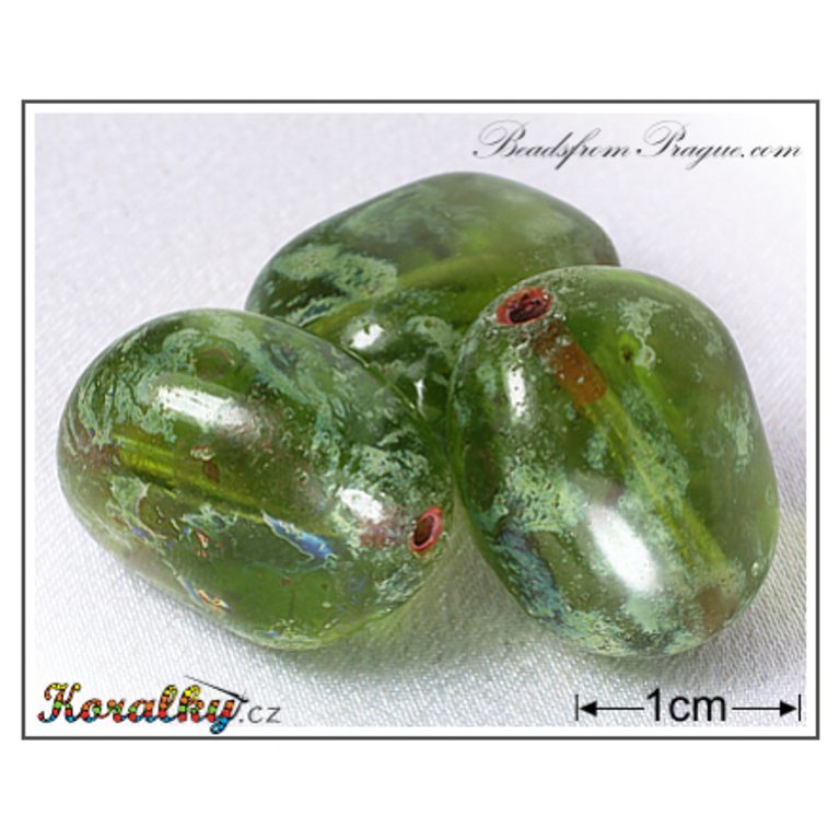 Czech glass Travertin pressed beads No.87