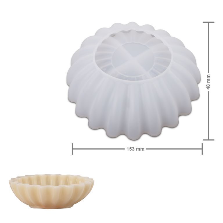 Manumi silikonová forma na odlévání kreativní hmoty 153 x 48 mm ve tvaru misky s reliéfy