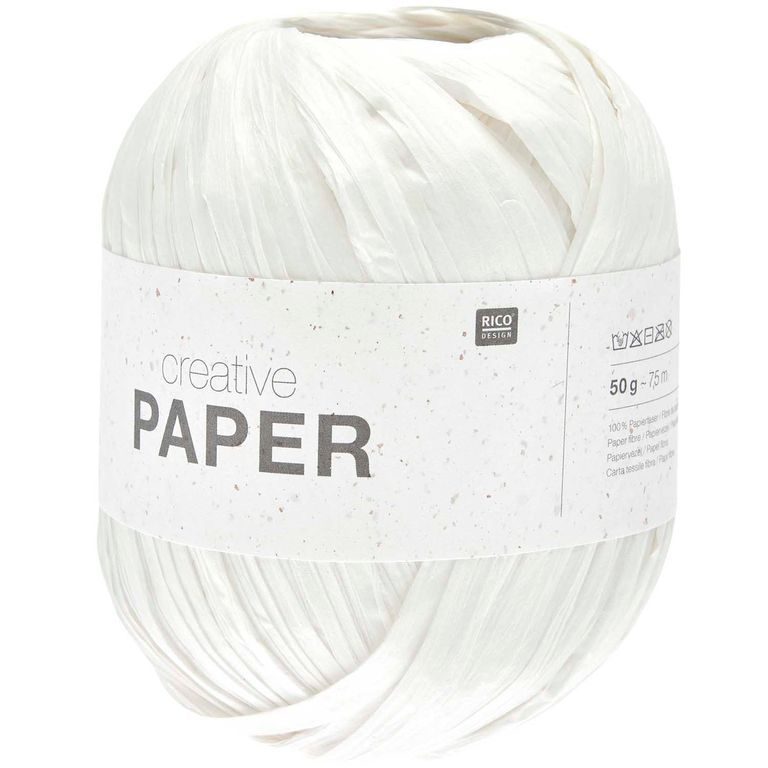 Rico design háčkovací papírová příze Creative paper odstín 001 bílá