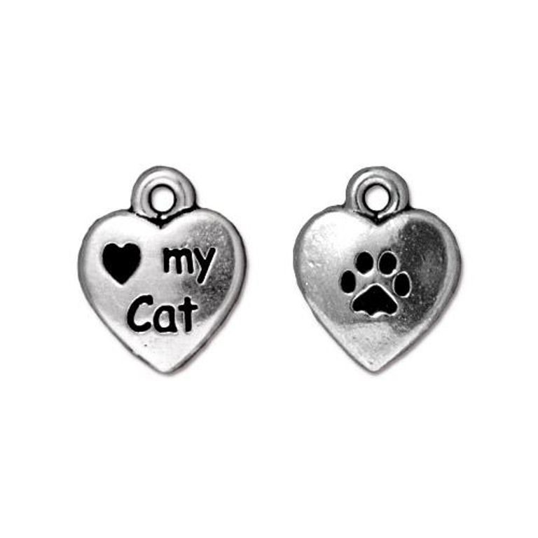 TierraCast pendant Love My Cat antique silver