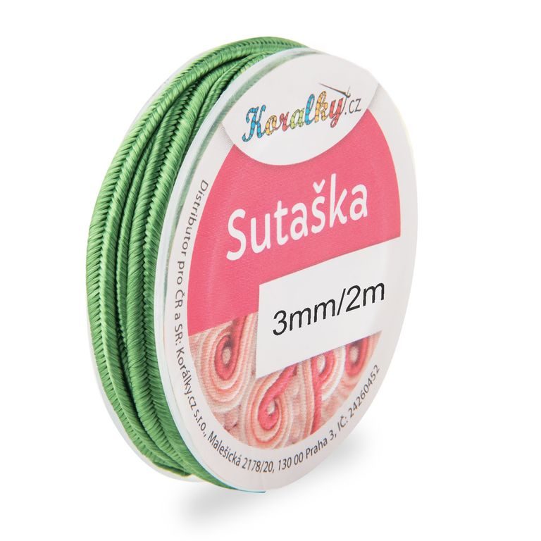 Sutaška 3mm/2m zelená | Korálky.cz