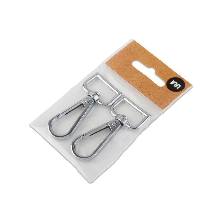 Haberdashery carabiner 26 x 58 mm in platinum color