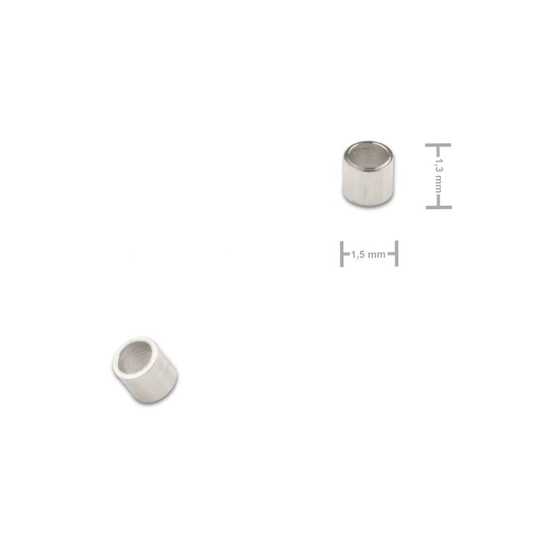 Korálek z chirurgické oceli trubička 1,5 x 1,3 mm