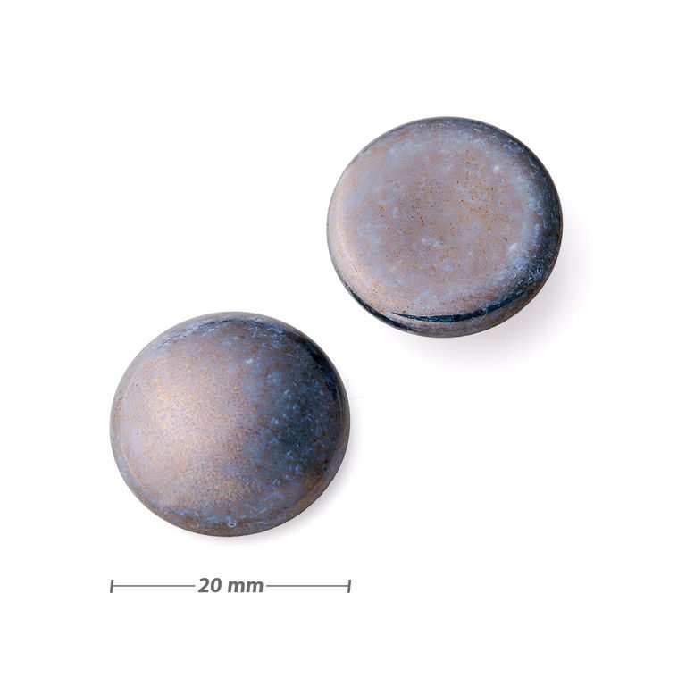 Czech glass cabochon 20mm blue lustre