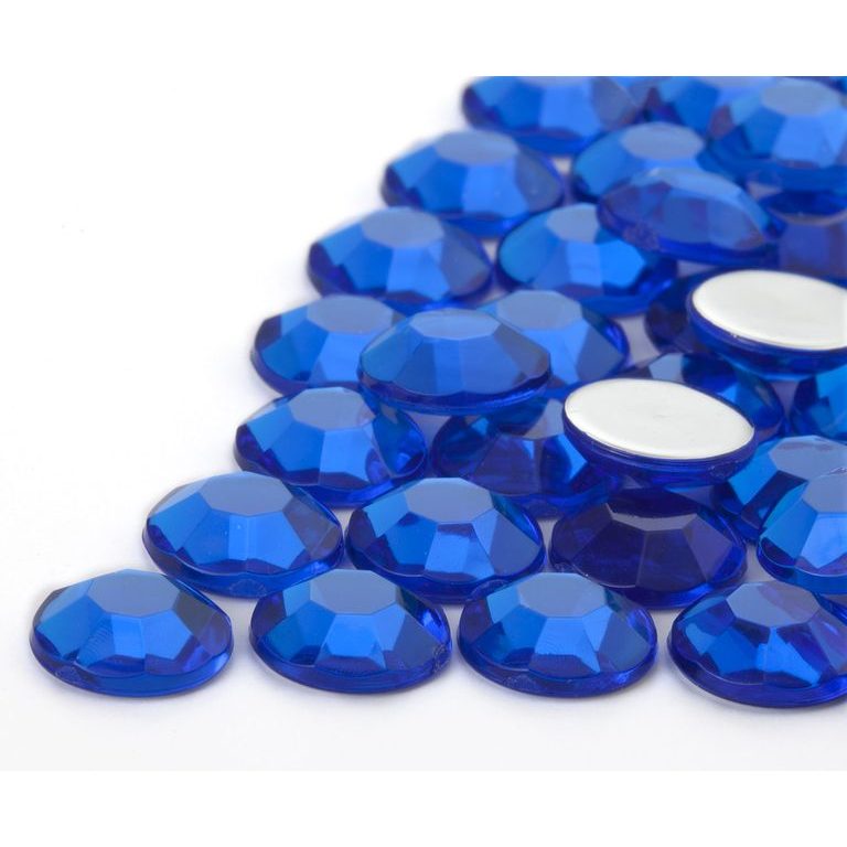 Nalepovací akrylové kameny kulaté 10mm modré