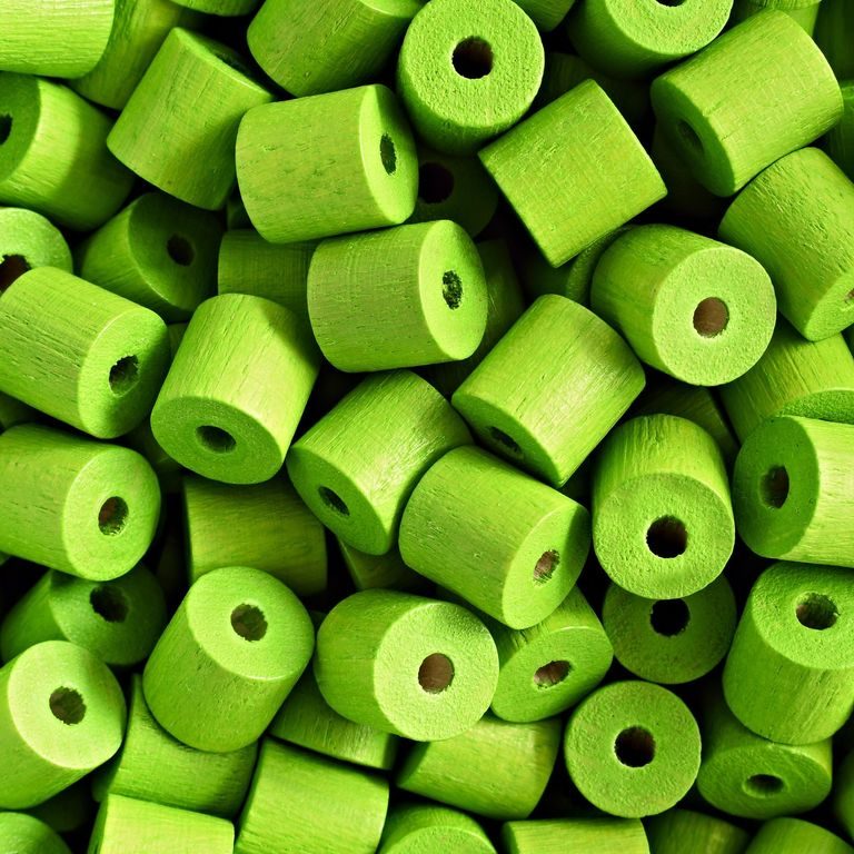 Czech wooden beads cylinder 7x7mm light green No.161