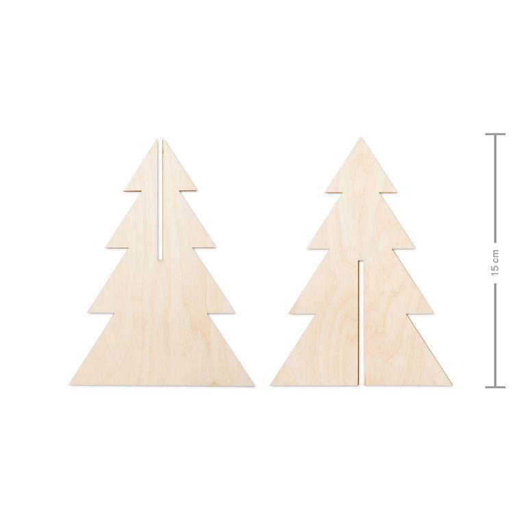 Wooden cutout 3D tree 15cm