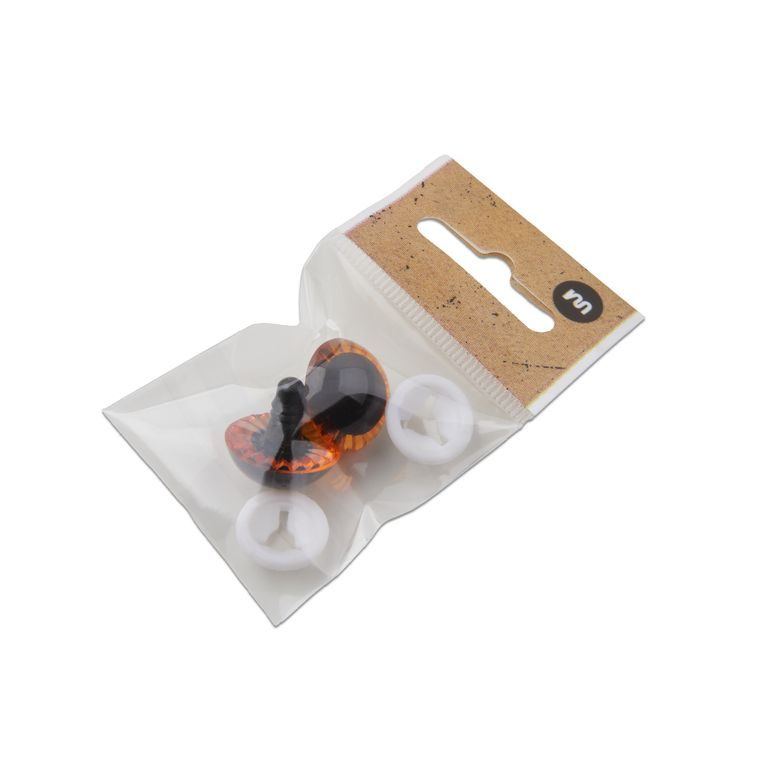 Pair of eyelets with safety cap 19,5mm orange