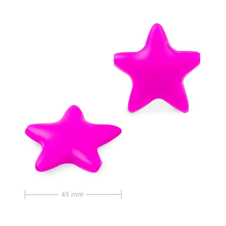 Silicone beads star 45x45mm Pink Glaze