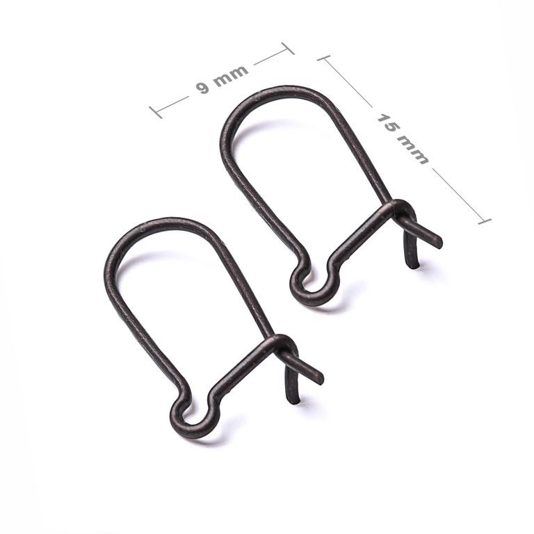 Kidney earring hooks 15x9mm anthracite