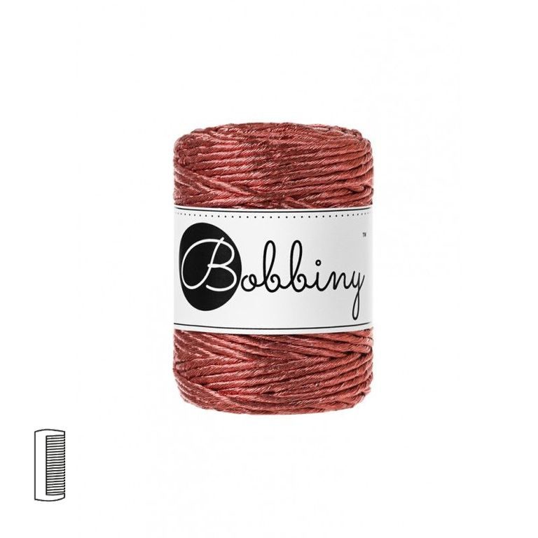 Bobbiny Metallic Macramé Cord Regular 3mm Copper