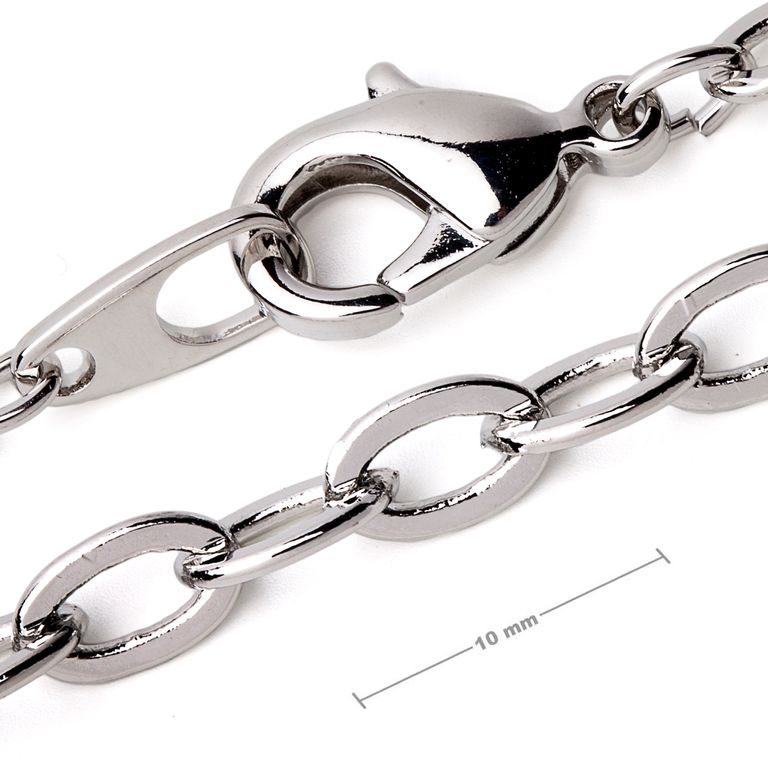 Rhodium-plated finished chain 45 cm No.15