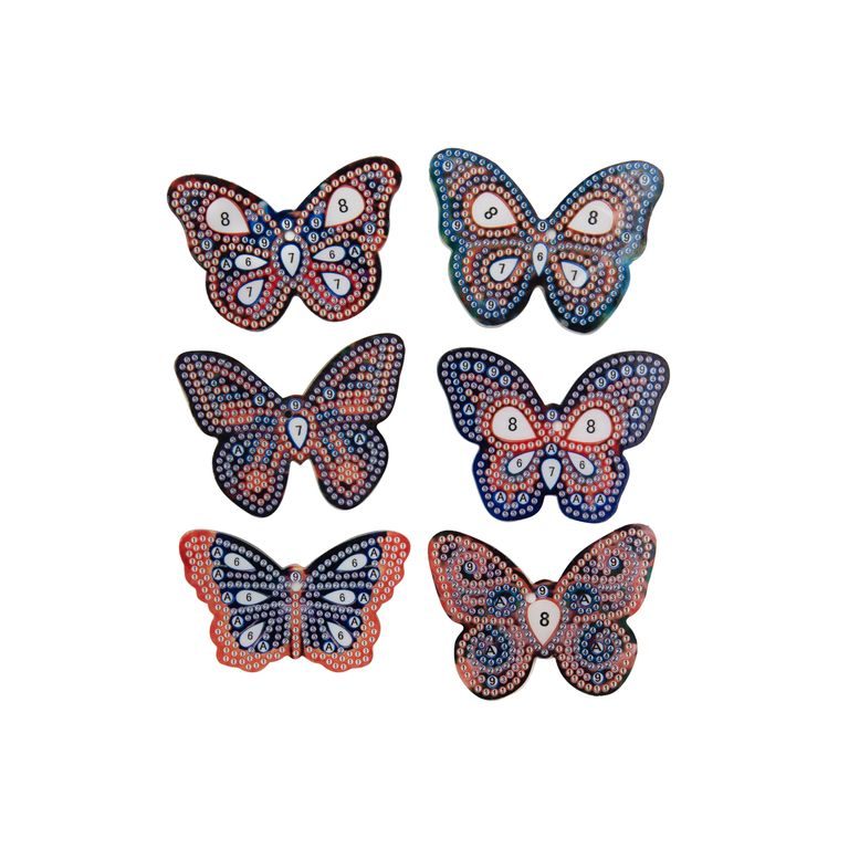 Diamond painting set of keychains with butterflies 6pcs