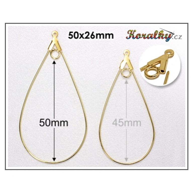 Náušnicové kreole s ověsem 50x26mm zlaté