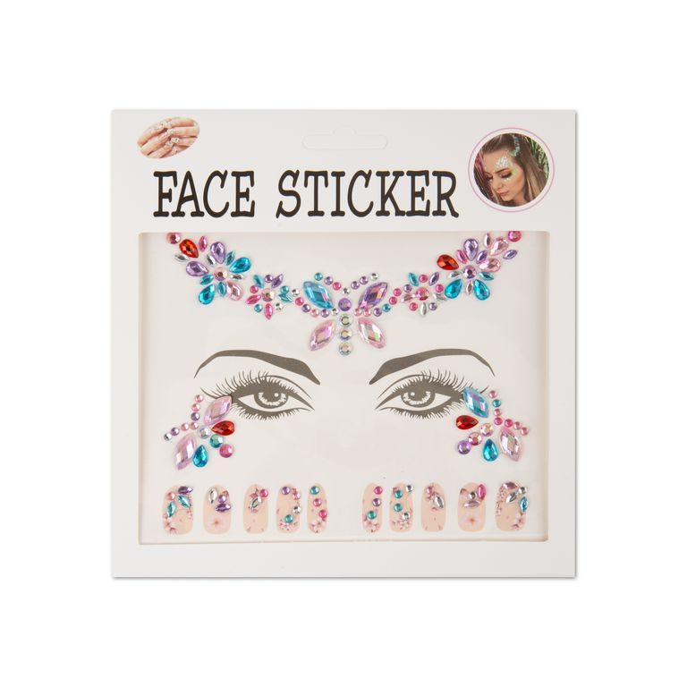 Self-adhesive face and nails stones with butterflies colourful