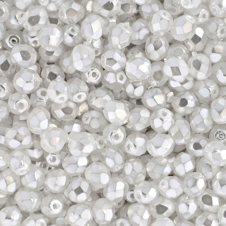 Mărgele șlefuite 4mm Coated White Pearl