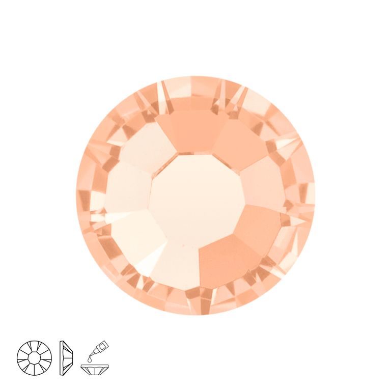 Preciosa MC glue-on chaton roses MAXIMA SS16 Light Peach