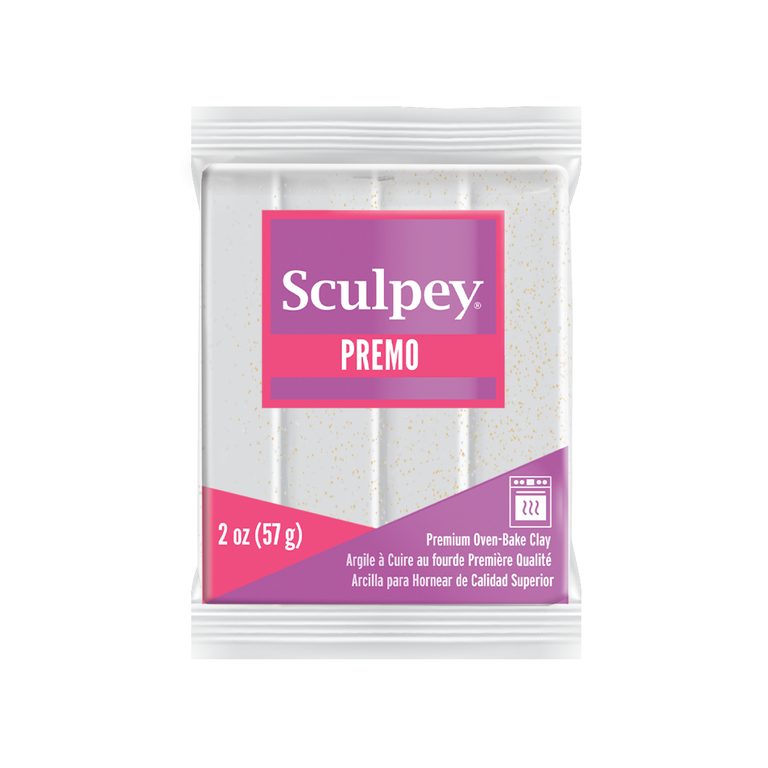 Sculpey PREMO alb-auriu cu glitter