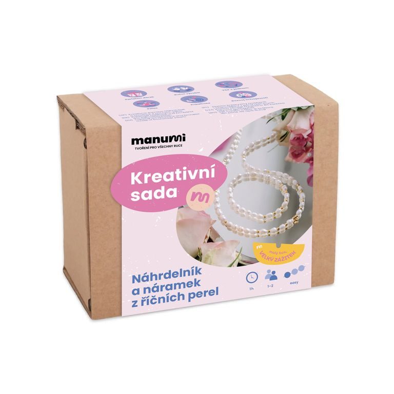 Manumi creative kit for making a set of necklace and bracelet from freshwater pearls