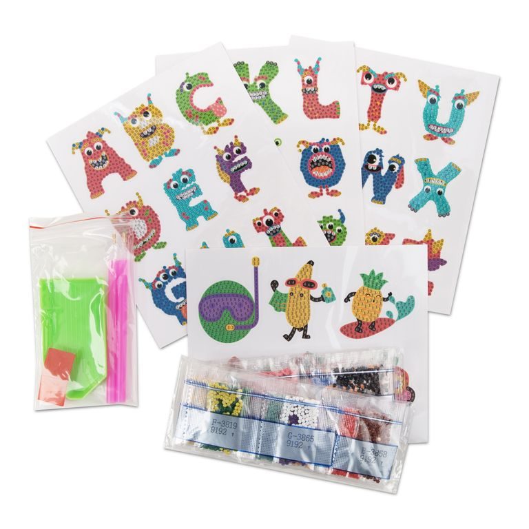 Diamond painting set of stickers with letters 36pcs