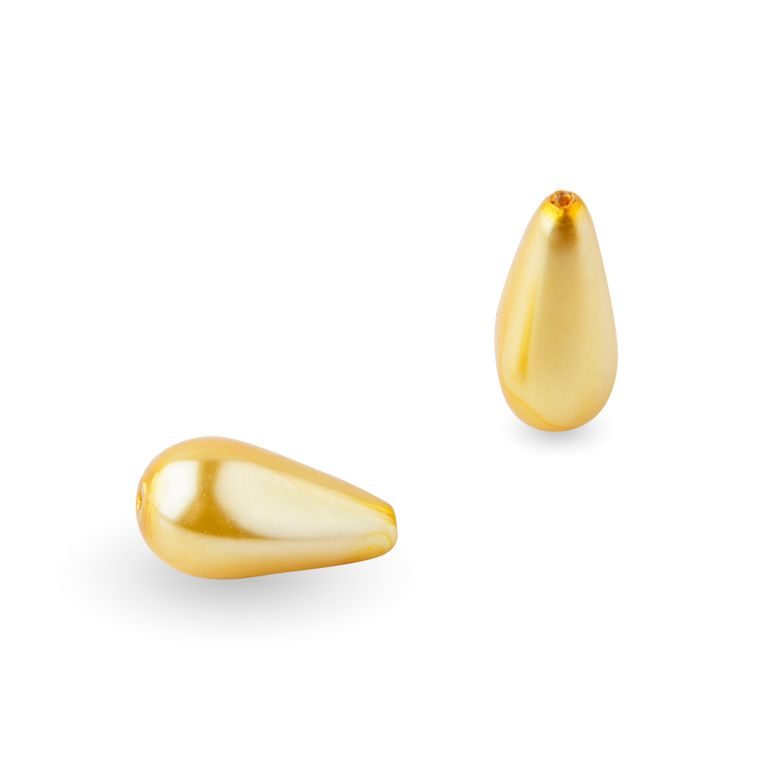 Czech glass shaped pearls 15x8mm gold No.10