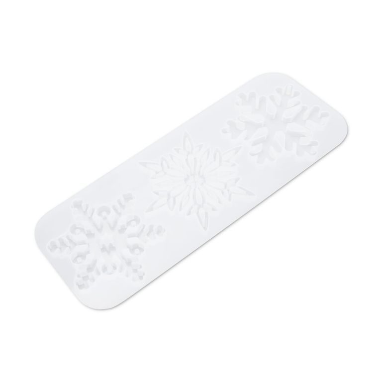 Sada 3 silikónových foriem na odlievanie kreatívnej hmoty snehové vločky 230x88x7,5mm