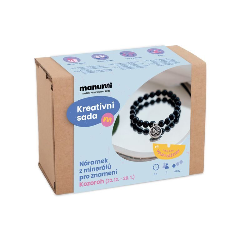 Manumi kreativní sada na výrobu náramku z minerálů se znamením zvěrokruhu Kozoroh