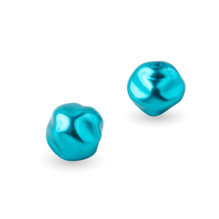 Czech glass shaped pearls 12mm turquoise No.33