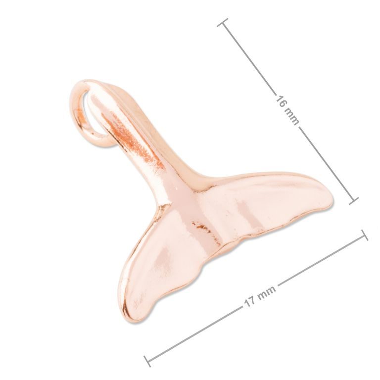 Strieborný prívesok veľrybí chvost pozlátený ružovým zlatom č.1001