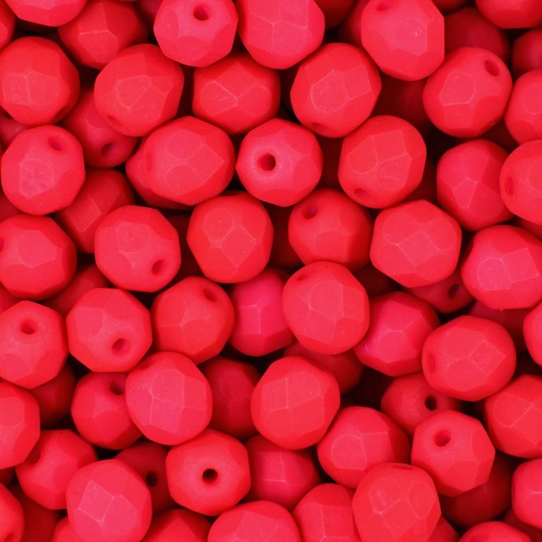 Mărgele șlefuite 6mm Neon Red