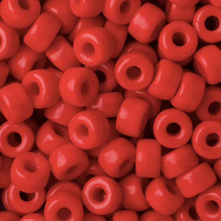 Mărgele din sticlă cu miez larg 6mm Coral Red Opaque