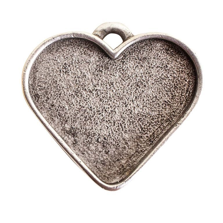 Nunn Design pendant with a setting heart 33,5x31mm silver-plated