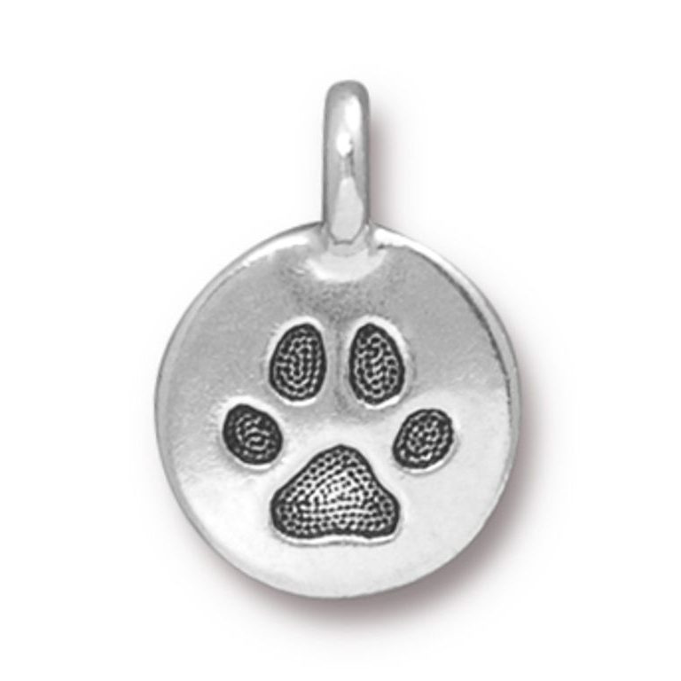 TierraCast pendant Paw antique silver