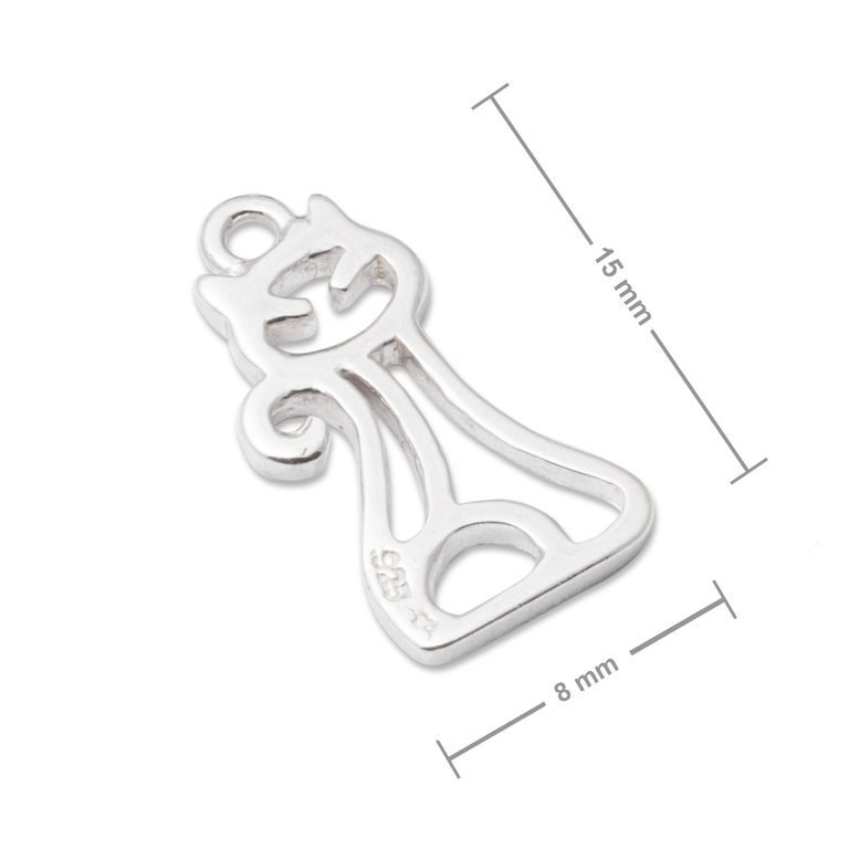 Amoracast pendant cat 15x8mm silver